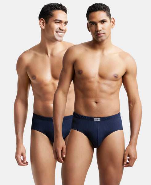 Jockey Cotton Solid Brief with Ultrasoft Concealed Waistband | Deep Navy | Pack of 2