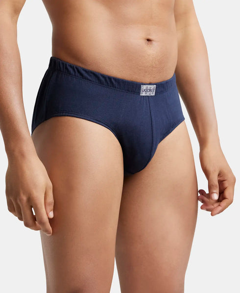 Jockey Cotton Solid Brief with Ultrasoft Concealed Waistband | Deep Navy | Pack of 2