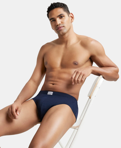 Jockey Cotton Solid Brief with Ultrasoft Concealed Waistband | Deep Navy | Pack of 2