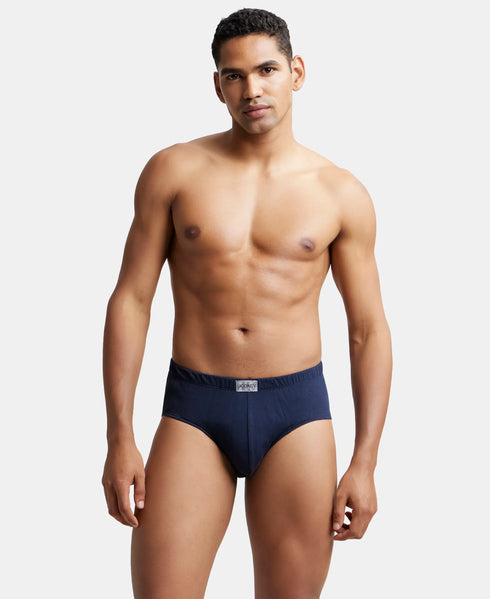 Jockey Cotton Solid Brief with Ultrasoft Concealed Waistband | Deep Navy | Pack of 2