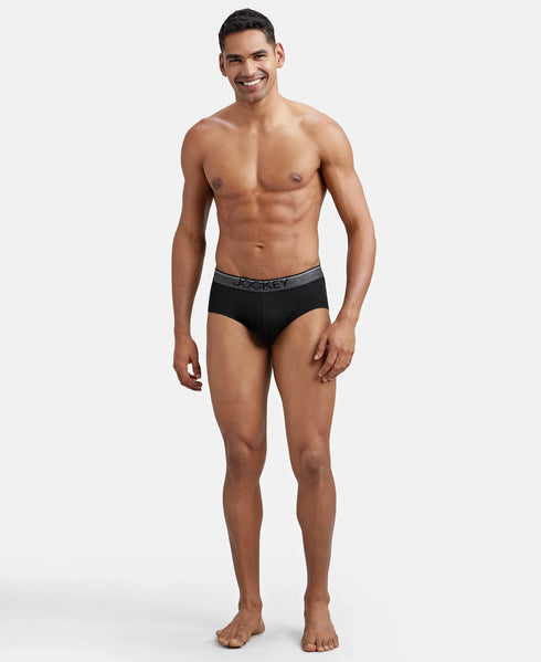 Jockey Cotton Solid Brief with Ultrasoft Waistband | Black
