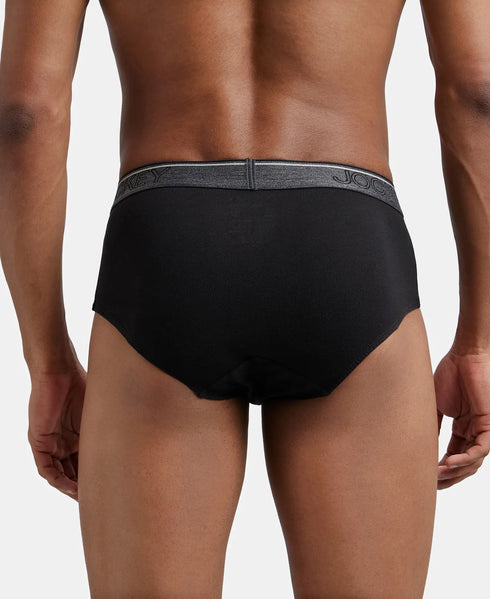 Jockey Cotton Solid Brief with Ultrasoft Waistband | Black | Pack of 2