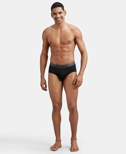 Jockey Cotton Solid Brief with Ultrasoft Waistband | Black | Pack of 2