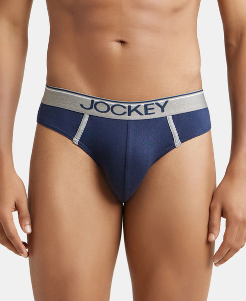 Jockey Cotton Rib Solid Brief with Ultrasoft Waistband | Deep Navy