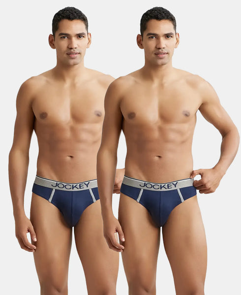 Jockey Cotton Rib Solid Brief with Ultrasoft Waistband | Deep Navy | Pack of 2