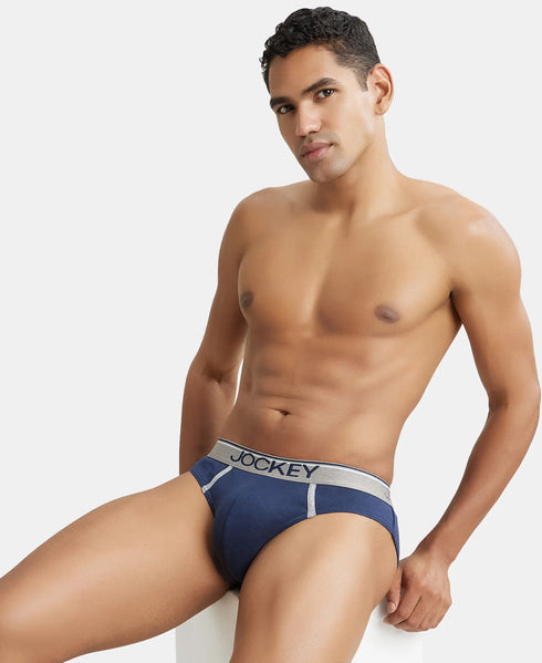 Jockey Cotton Rib Solid Brief with Ultrasoft Waistband | Deep Navy | Pack of 2