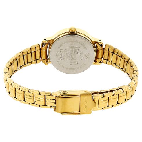Sonata Quartz Analog Champagne Dial Metal Strap Watch for Women Style NU8096YM02