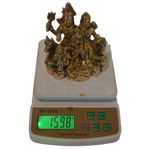 Brass Shiv Parivar Family Blessing Statue 1578g