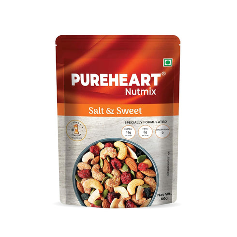 Pureheart Nutmix Salt & Sweet Dry Fruits Premium Salted Mix Nuts (Cashews, Almonds, Raisins, Cranberries) Delicious & Crunchy Mixed Dry Fruits