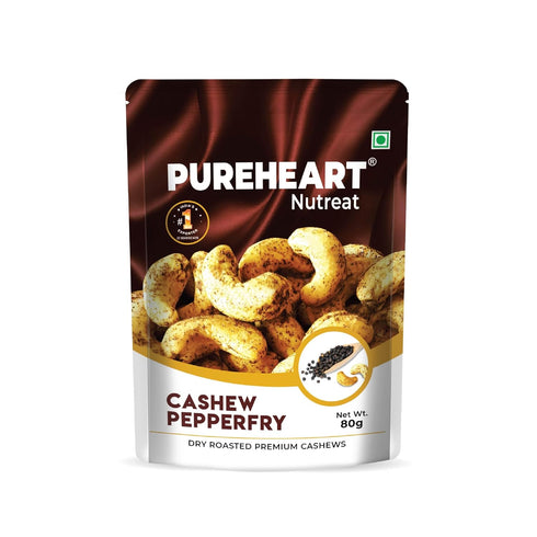 Pureheart Nutreat Pepperfry Cashews Inspired by Iconic Malabar Dish | Premium Salted Black Pepper Cashew