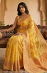 Vasthrlay Yellow Jacquard Floral Saree