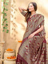 Vasthrlay Banarasi Weaving Maroon Saree