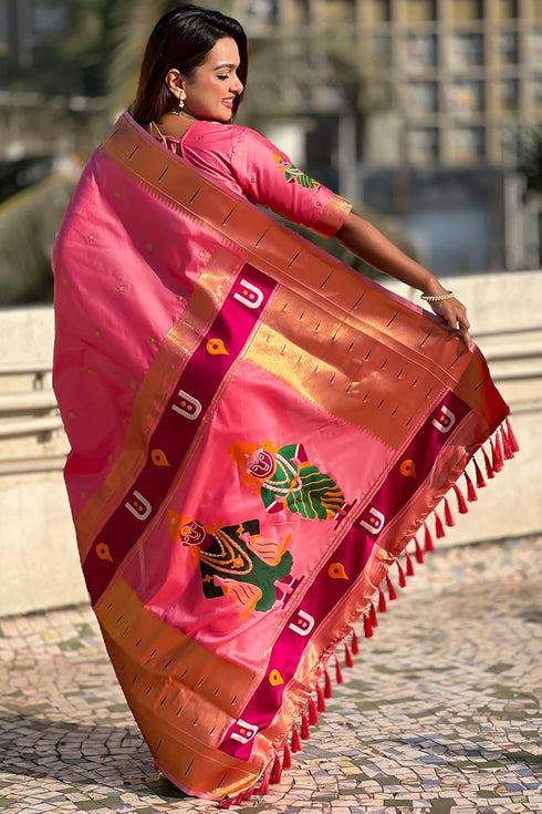 Vasthrlay Kanjivaram Paithani Unstitched Mahendi Ethnic Wear