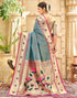Vasthrlay Paithani Kanjivaram Unstitched Pink Saree
