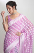 Vasthrlay Lavender Jacquard Floral Saree