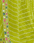 Vasthrlay Georgette Bandhani Unstitched Yellow Saree