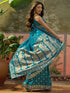 Vasthrlay Banarasi Jacquard Unstitched Navy Blue Saree