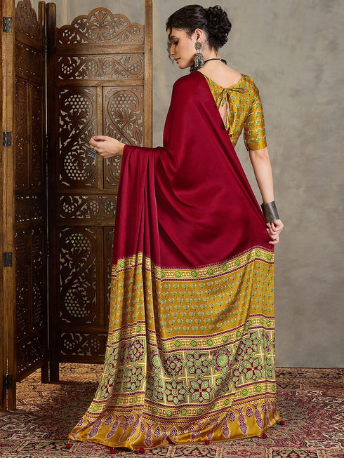 Vasthrlay Printed Tassels Cream Saree
