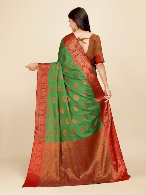 Vasthrlay Banarasi Mehendi Ethnic Wear