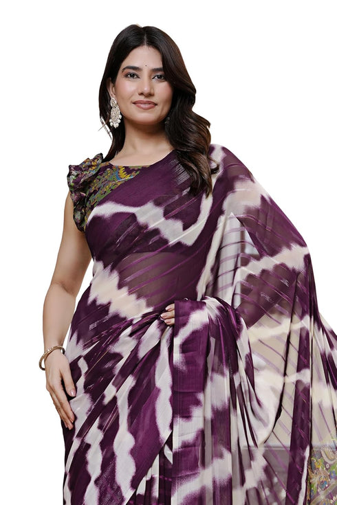 Vasthrlay Fashion Georgette Geometric Printed Ethnic Wear