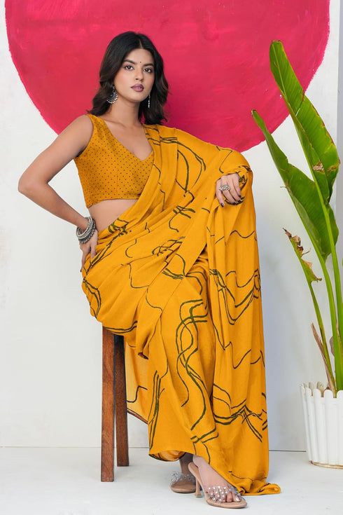 Vasthrlay Fashion Georgette Geometric Dusty Ethnic Wear