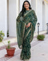 Vasthrlay Georgette Bandhani Unstitched Red Saree