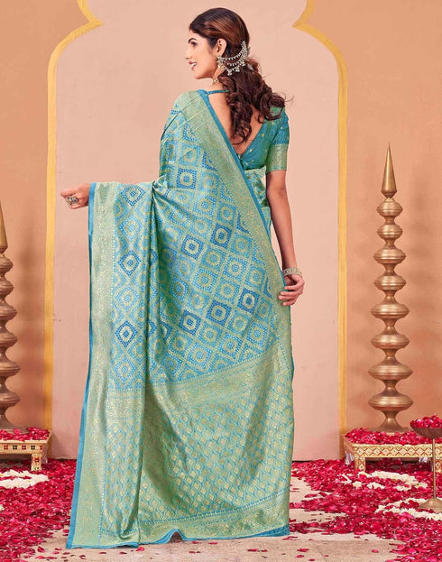 Vasthrlay Kanjivaram Jacquard Unstitched Mustard Saree