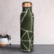 1 Litre Copper Bottle Olive Green Abstract Line