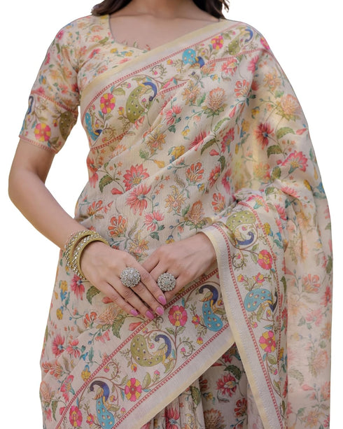 Vasthrlay Handloom Cotton Multicolour Saree