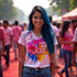 Premium Holi Festival White T-Shirt | Modern Graphic Print