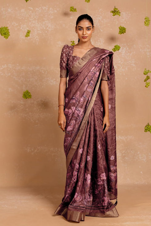 Vasthrlay Fashion Paisley Printed Grey Ethnic Wear