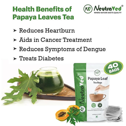 NeutraVed Papaya Leaf Tea 40 Tea Bags