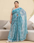 Vasthrlay Womens Printed Unstitched Orange Saree
