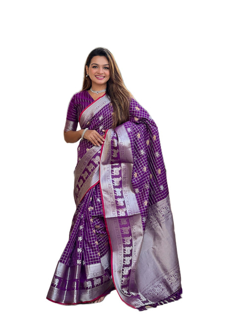 Vasthrlay Elephant Unstitched Saree