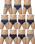 Dixcy Scott Plain/Solid Assorted Cotton Men's Briefs/Underwear - Pack of 11 (#Replay-Brief-95 CM) (Color & Prints May Vary)
