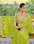 Vasthrlay Georgette Bandhani Unstitched Yellow Saree
