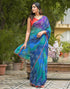Vasthrlay Georgette Bandhani Unstitched Green Saree