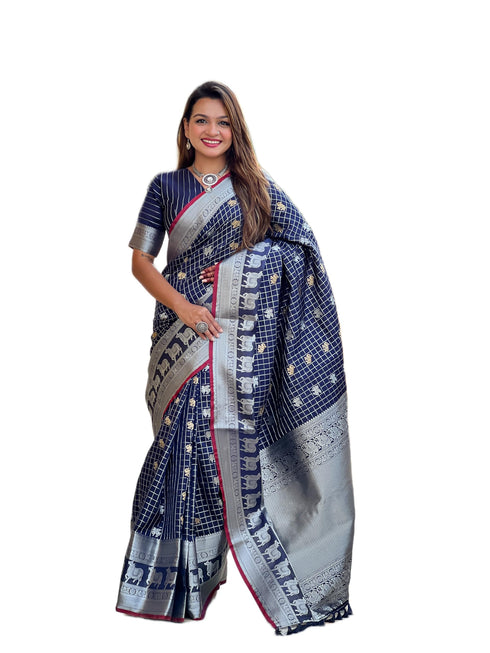 Vasthrlay Elephant Unstitched Saree
