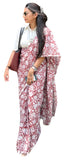 Vasthrlay Maroon Printed Unstitched Saree