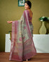Vasthrlay Womens Cotton Printed Brown Saree