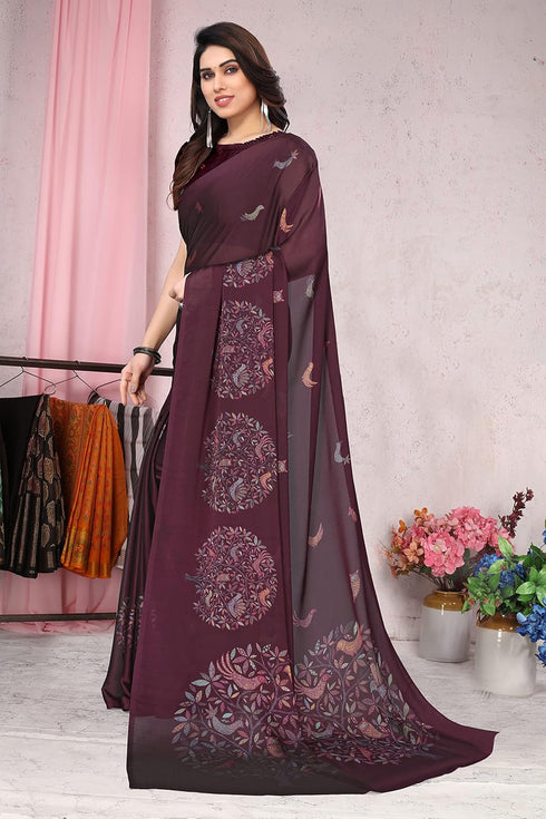 Vasthrlay Fashion Chiffon Printed Dusty Ethnic Wear