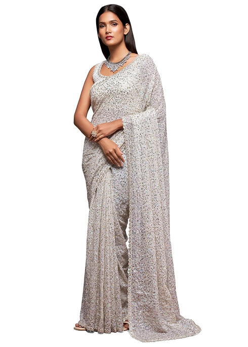 Vasthrlay Georgette Sequins Blouse Ethnic Wear