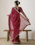 Vasthrlay Georgette Bandhani Unstitched Purple Saree