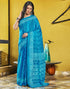 Vasthrlay Chanderi Bandhani Unstitched White Saree