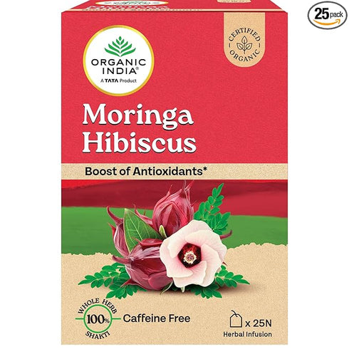 ORGANIC INDIA Moringa Hibiscus 25 Tea bags
