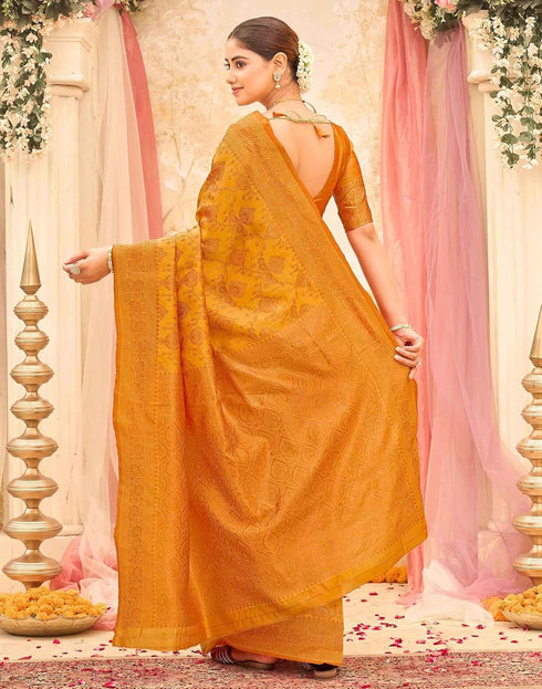 Vasthrlay Womens Weaving Unstitched Dark Green Saree