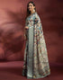 Vasthrlay Womens Printed Unstitched Navy Blue Saree