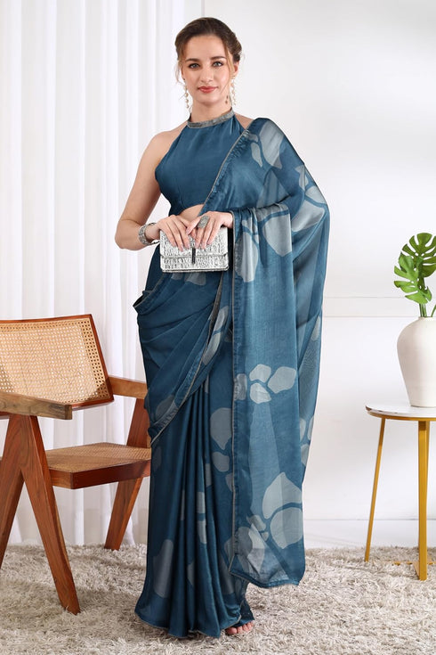 Vasthrlay Fashion Chiffon Geometric Printed Ethnic Wear