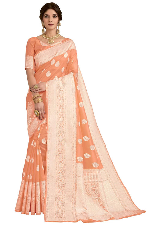 Vasthrlay Banarasi Gs Peach Ethnic Wear