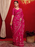 Vasthrlay Georgette Printed Unstitched Maroon Saree